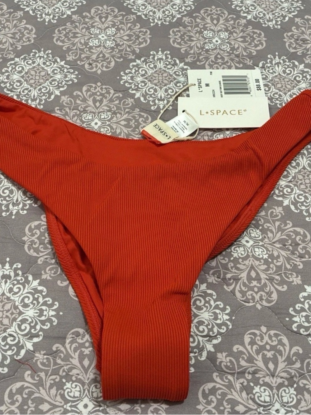 l*space Ribbed Bikini Bottom in Burnt Orange size:M